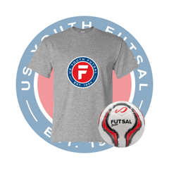 US Youth Futsal Tshirt and Senda Futsal Ball Combo - Grey